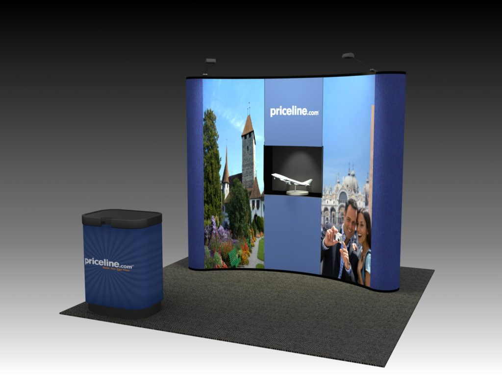 Fabric graphic portable trade show booth