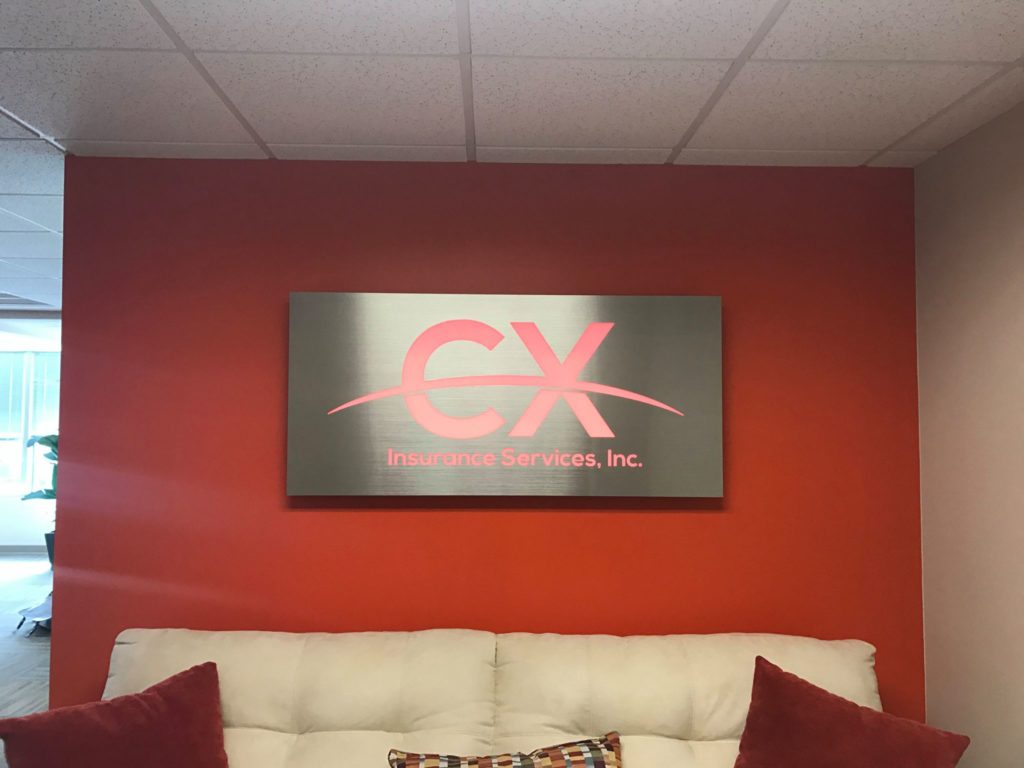 cx insurance corporate sign led lights